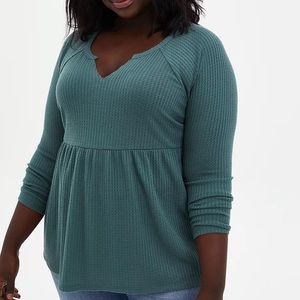 Torrid Waffle Babydoll Top